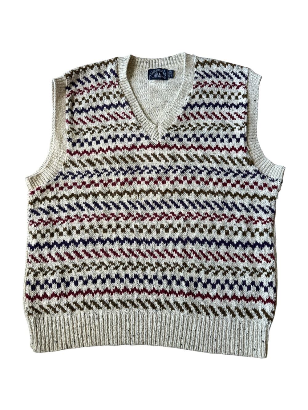 American Vintage Boat House Row knit cotton oatmeal V neck vest Large